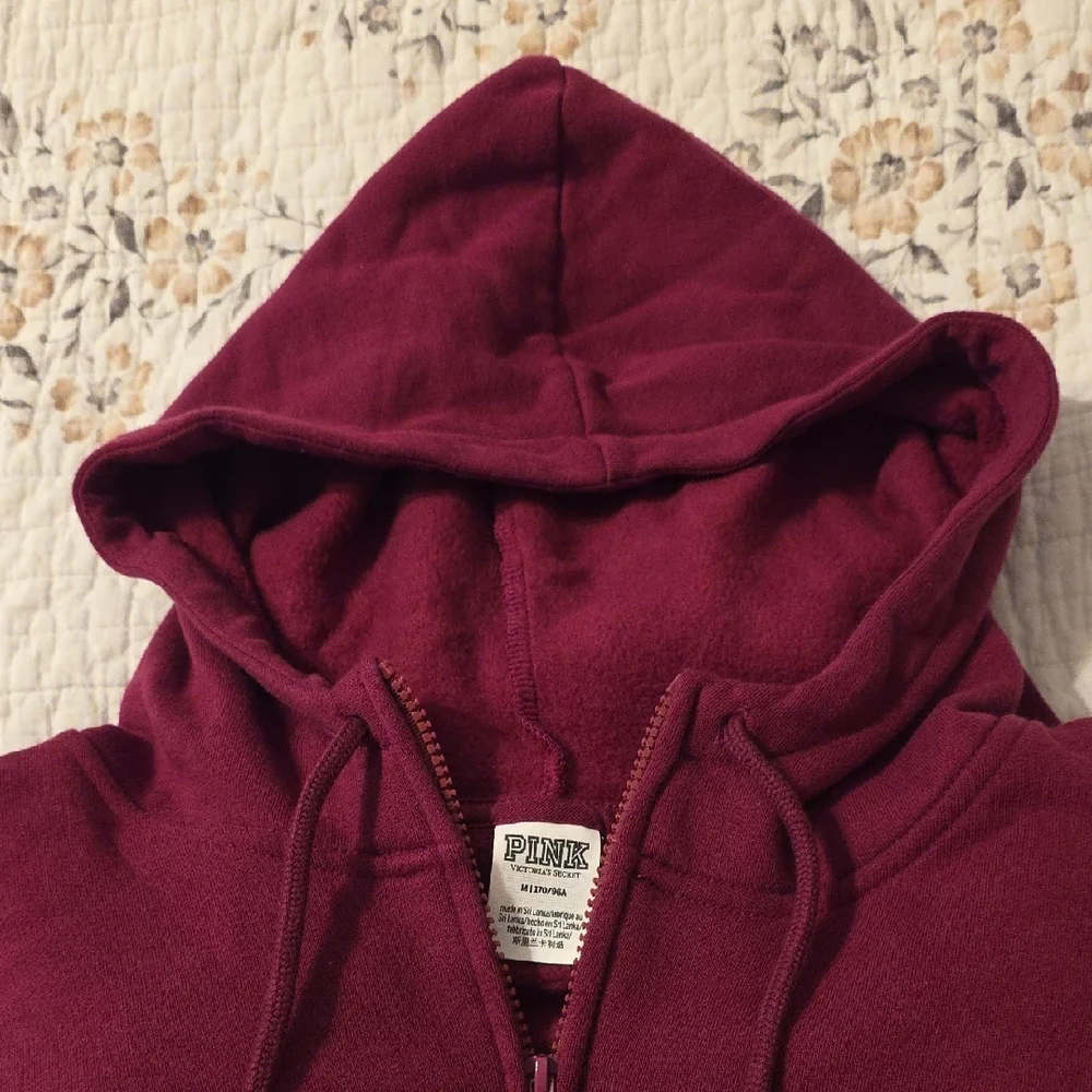 Pink Victoria's Secret Set Burgundy Jogger size small and hoody size medium set - Picture 6 of 6
